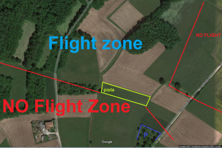 Foto aerea del campo di volo